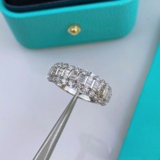 Dámský prsten Tiffany Sterling Silver s třemi řadovými diamanty z bílého zlata