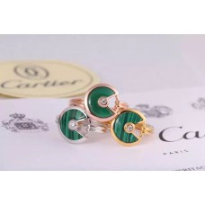 Amulette de Cartier malachitový prsten s diamantem ze žlutého zlata, bílého a růžového zlata