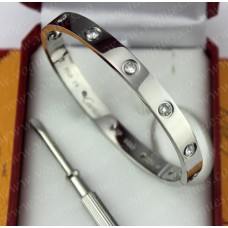 Náramek Cartier Love z bílého zlata s 10 diamanty