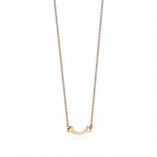 Tiffany T Female Small Glaze Smile Face Pendant Náhrdelník Žluté zlato/stříbro Kopie