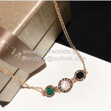 Náhrdelník s knoflíky Bvlgari BVLGARI, dvojitý řetízek, napodobenina růžového zlata