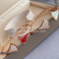 Náramek Bvlgari Divas Dream červený/zelený/bílý s růžovým zlatem