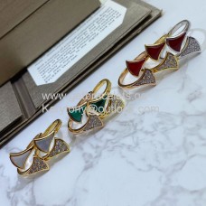 Prsten Bvlgari Divas Dream s kameny a dlážděnými diamanty z růžového zlata