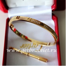 Náramek Cartier Love, velikost SM, žluté zlato s diamanty
