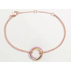 Náramek Cartier Trinity z bílého zlata/žlutého boha s růžovými diamanty