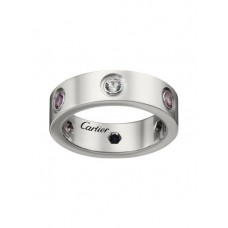 Cartier Love Ringv Bílé zlato Safíry Granáty Ametyst