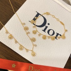 Christian Dior Rose Des Vents Pětimotivní Osmicípá hvězda-Diamanty Bílé MOP přívěsky Dámský náramek/náhrdelník ze žlutého zlata