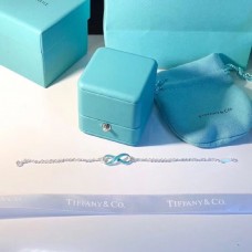 Tiffany Infinity stříbrný náramek s dvojitými řetízky a modrým smaltem, zásnubní dámské šperky