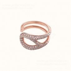 Hermes Chaine Dancre Punk Ring Rose Gold s diamanty Nejnižší cena