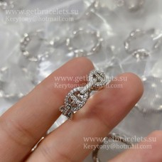 Hermes Collier de Chien prsten s diamanty Pave v růžovém/střihovém zlatě pro ženy, výprodej ve Velké Británii