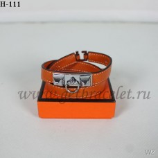 Hermes Rivale Double Wrap náramek oranžovo-stříbrný