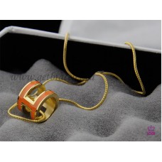 Hermes 3D Pop “H“H“Hand Bone Orange Náhrdelník ve žlutém zlatě