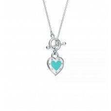 Dámský stříbrný přívěsek Tiffany Return To Turquoise Love Heart s modrým smaltem