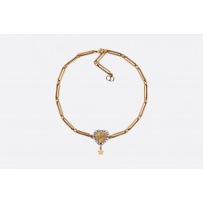 Dior LAmour Avenir okouzlující přívěsek s motivem srdce a hvězdou, dámský mosazný diamantový náhrdelník