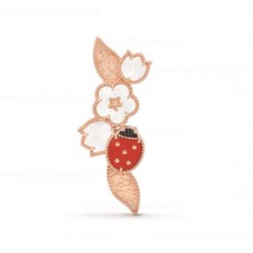 Van Cleef Arpels Lucky Clip Rose Gold Carnelian Mother-of-Perleť Onyx