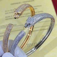 Náramek Panthere de Cartier s onyxem a smaragdy s diamanty, žluté/růžové/bílé zlato