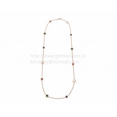 BVLGARI BVLGARI Sautoir v růžovém zlatě s perletí, karneolem, malachitem, lapisem