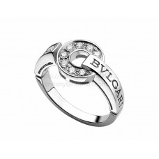 Prsten BVLGARI BVLGARI z bílého zlata s dlážděnými diamanty