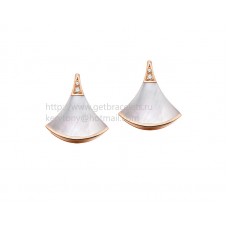 Náušnice Bvlgari DIVAS Dream z růžového zlata s perletí a diamanty Pave.