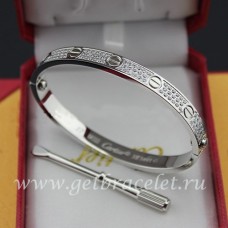 Náramek Cartier Love z bílého zlata s diamanty