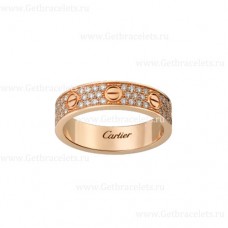 Snubní prsten Cartier Love s diamanty dlážděnými růžovým zlatem