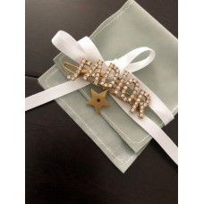 Cristian Dior JAdior Logo ve tvaru hvězdy Dámská mosazná diamantová sponka do vlasů