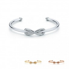 Dámský náramek Tiffany Infinity Cuff ze stříbra 925 s drahokamy a symbolem nekonečné lásky