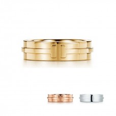 Stříbrný prsten Tiffany T se dvěma kroužky, unikátní, výprodej, párty