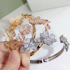 Náramek Van Cleef Arpels Frivole - 1, 7 květů, žluté zlato/bílé zlato/růžové zlato s diamantem