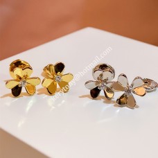 Náušnice Van Cleef Arpels Frivole Mini žluté zlato/bílé zlato/růžové zlato s diamantem