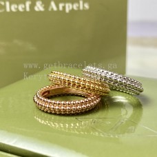 Prsten Van Cleef Arpels Perlee s perlami 3 řady žluté zlato/růžové zlato/bílé zlato