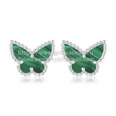 Zlaté náušnice Van Cleef Arpels Sweet Alhambra Butterfly s malachitem a perletí...