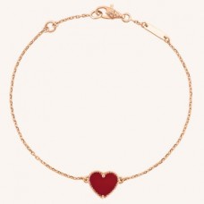 Náramek Van Cleef Arpels Sweet Alhambra Heart z růžového zlata s karneolem