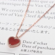 Van Cleef Arpels Sladký přívěsek srdce Alhambra Karneol z růžového zlata