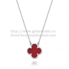 Přívěsek Van Cleef Arpels Alhambra z bílého zlata s karneolem a perletí 15 mm