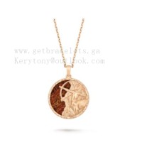 Van Cleef Arpels Zodiaque Long Necklace Sagittarii  Rose Gold Pietersite
