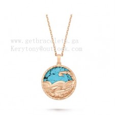 Van Cleef Arpels Zodiaque dlouhý náhrdelník Scorpii růžové zlato tyrkysové